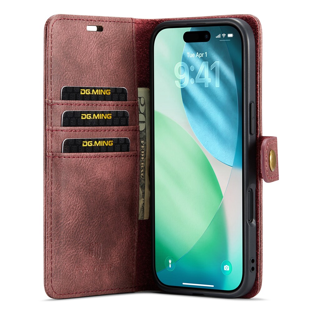 iPhone 17 Air Lommeboketui med avtakbart deksel, Red