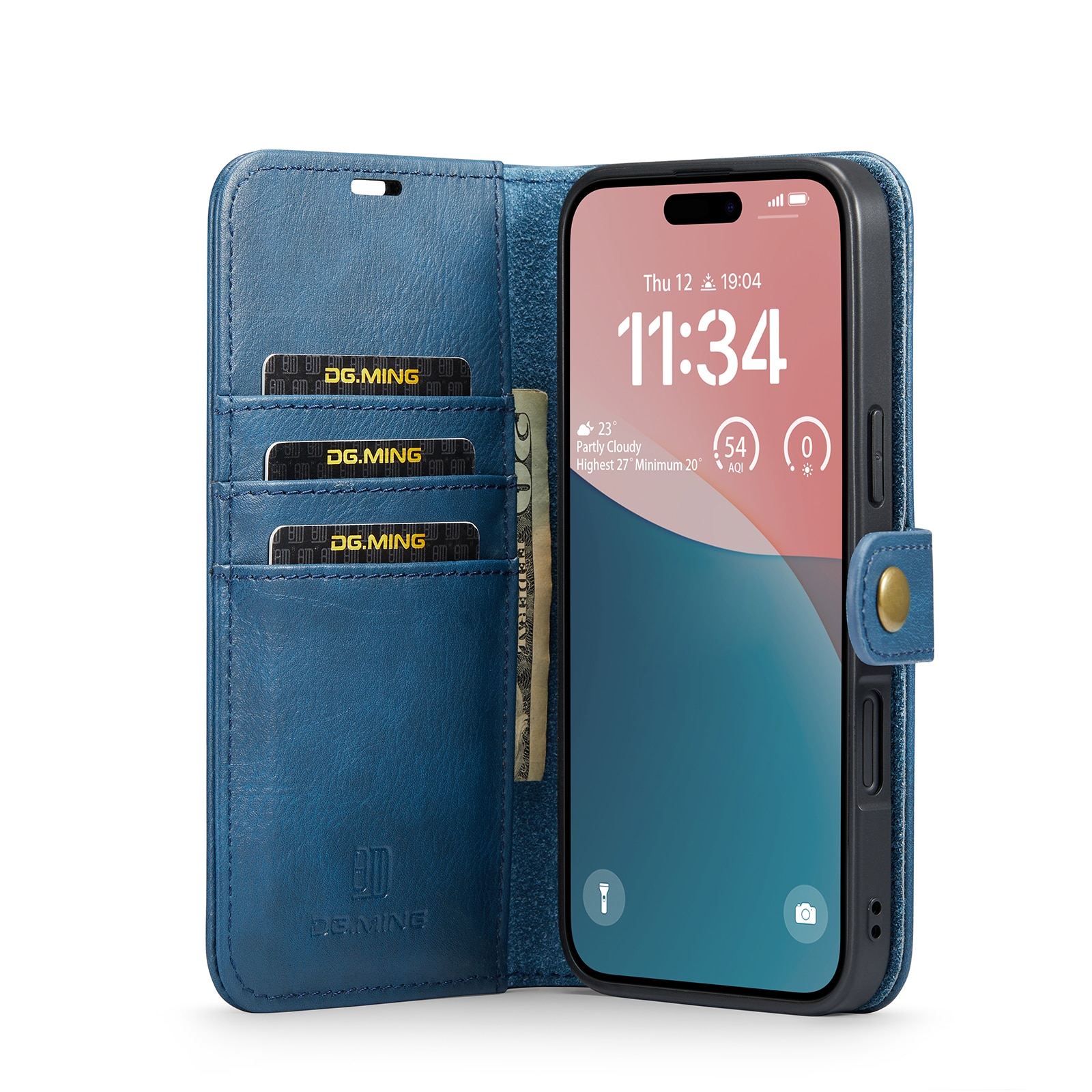 iPhone 17 Lommeboketui med avtakbart deksel, Blue
