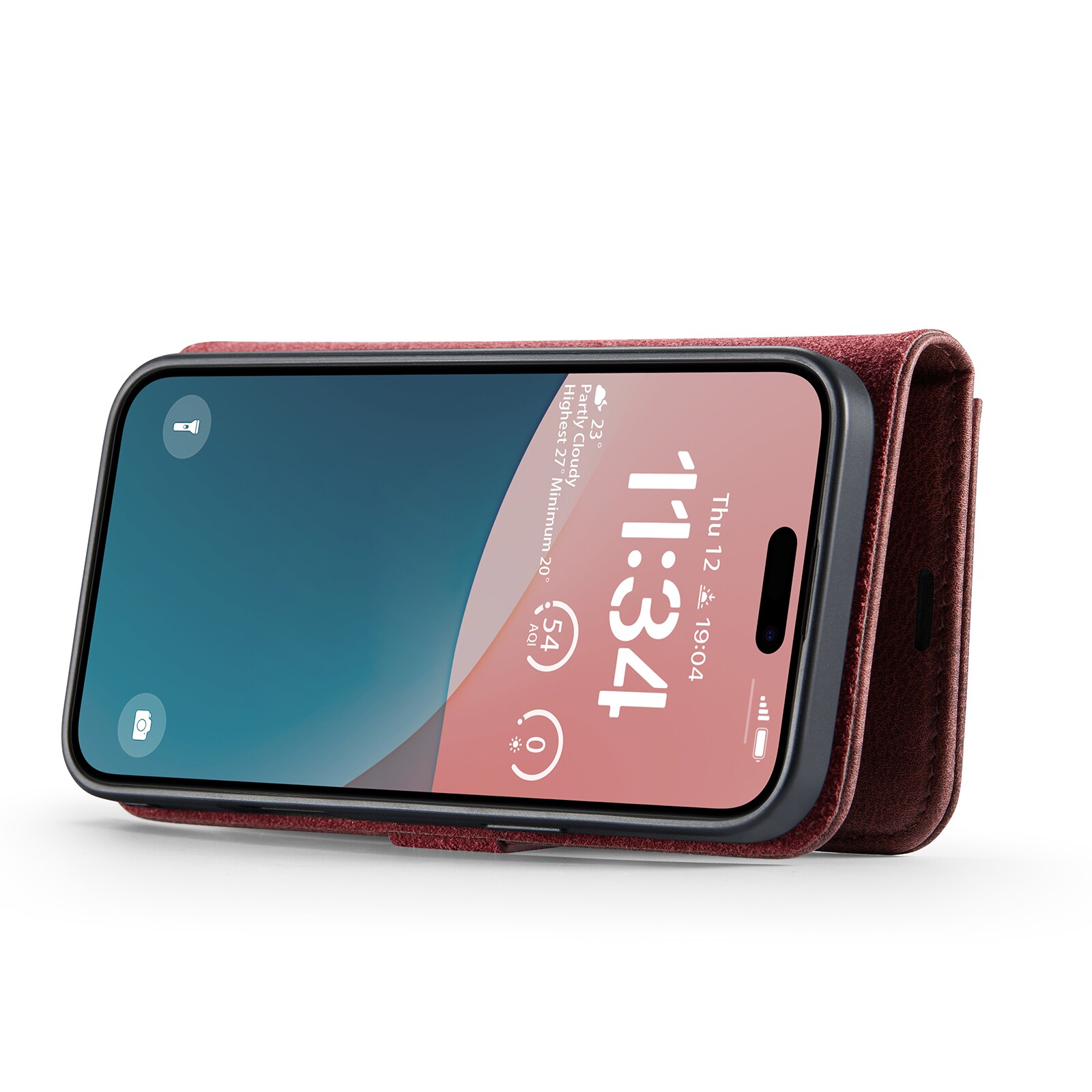 iPhone 17 Lommeboketui med avtakbart deksel, Red