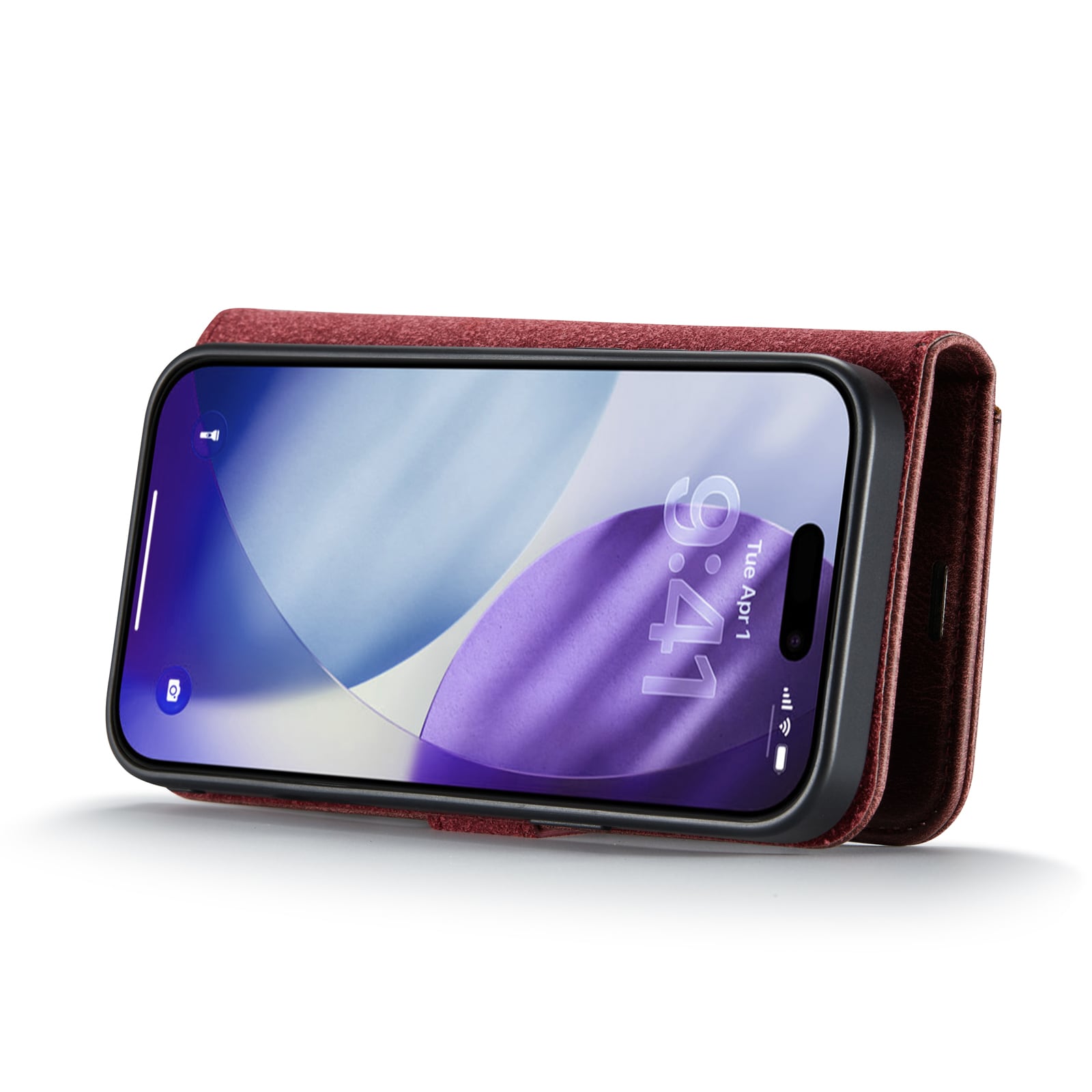 iPhone 17 Pro Lommeboketui med avtakbart deksel, Red