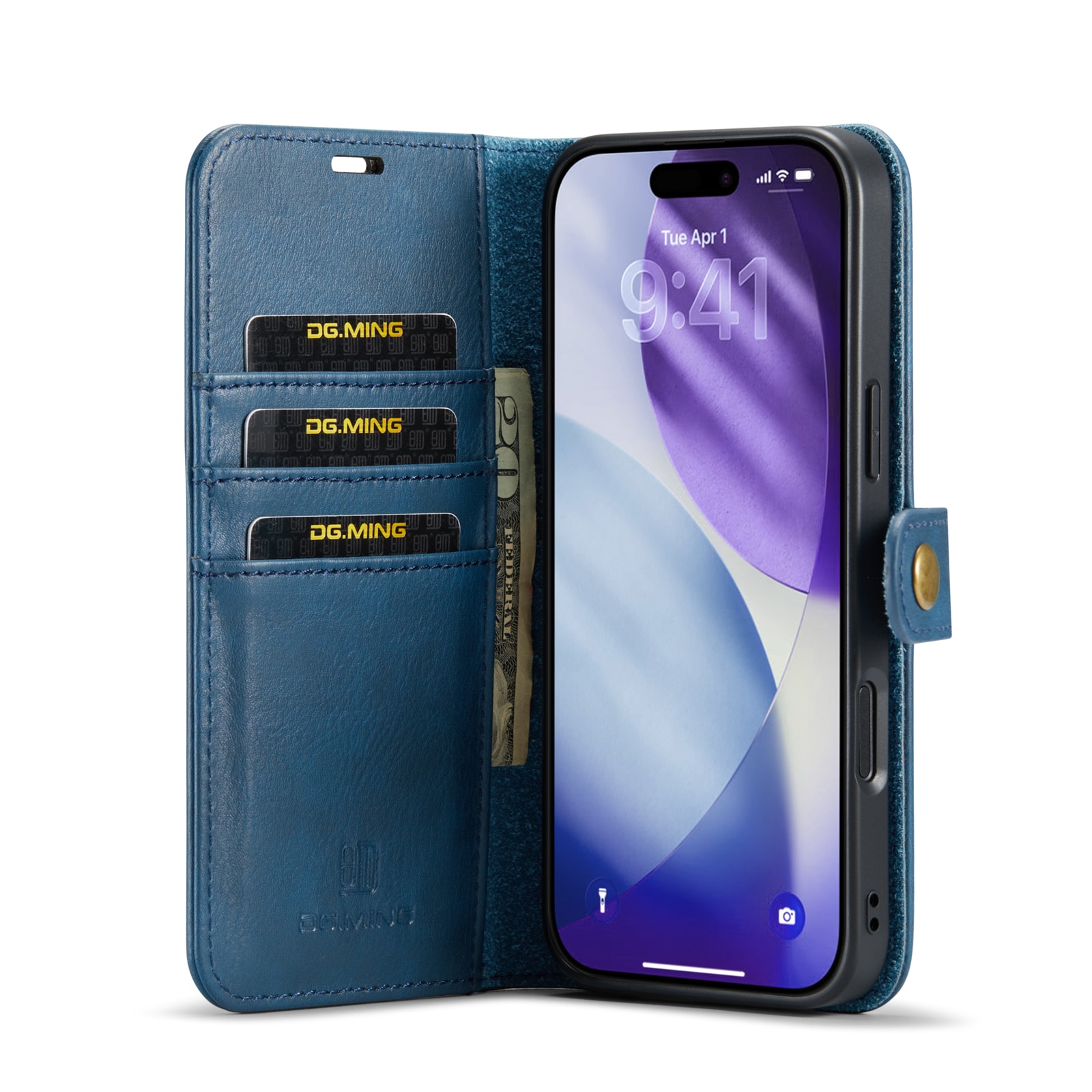 iPhone 17 Pro Lommeboketui med avtakbart deksel, Blue