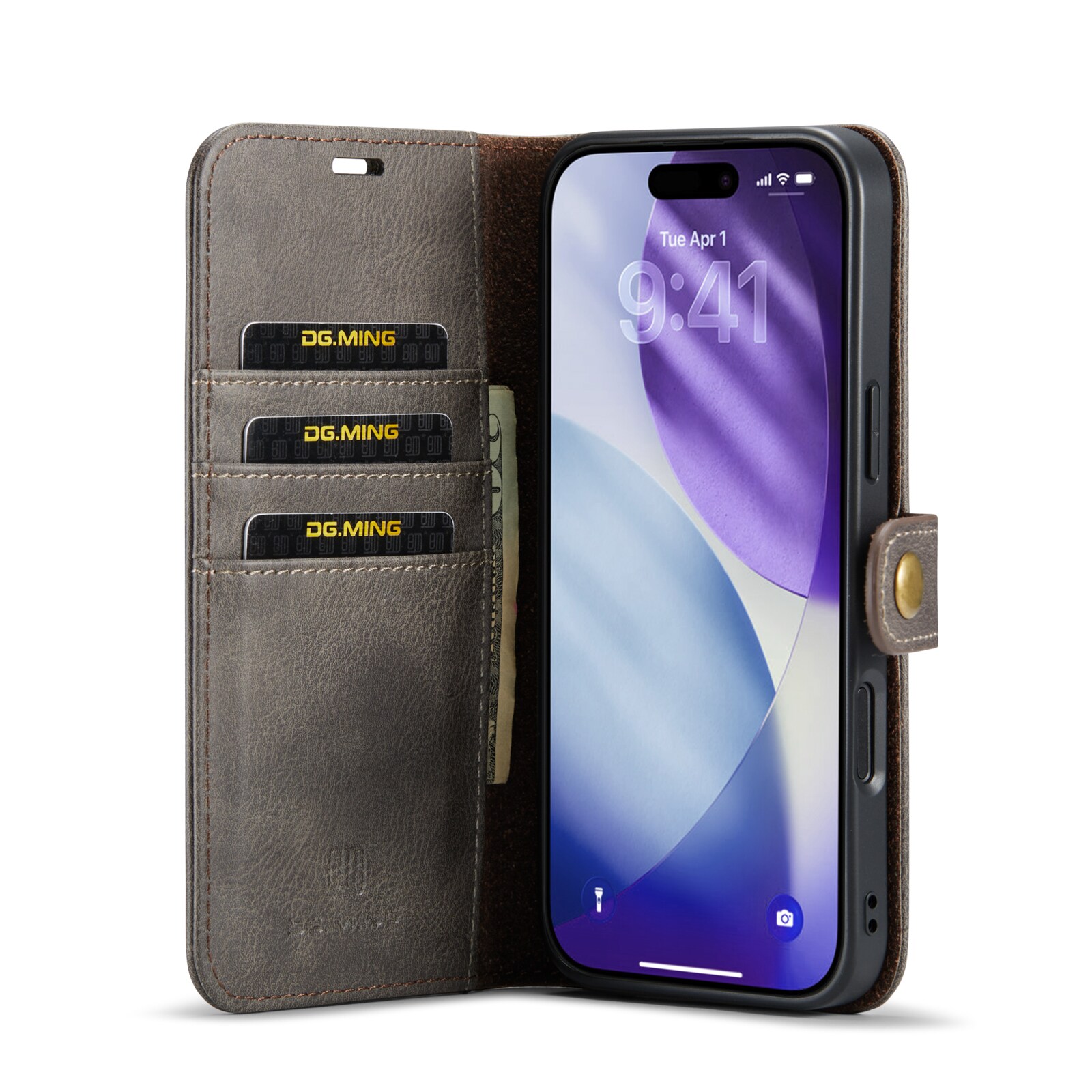 iPhone 17 Pro Max Lommeboketui med avtakbart deksel, Brown