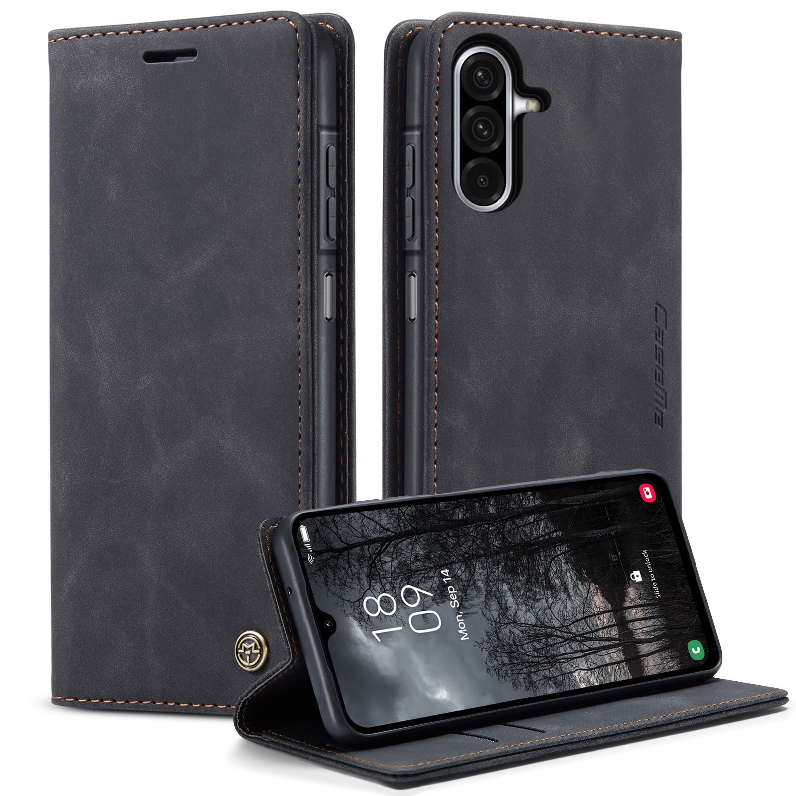Samsung Galaxy A17 Slankt lommeboketui, Svart
