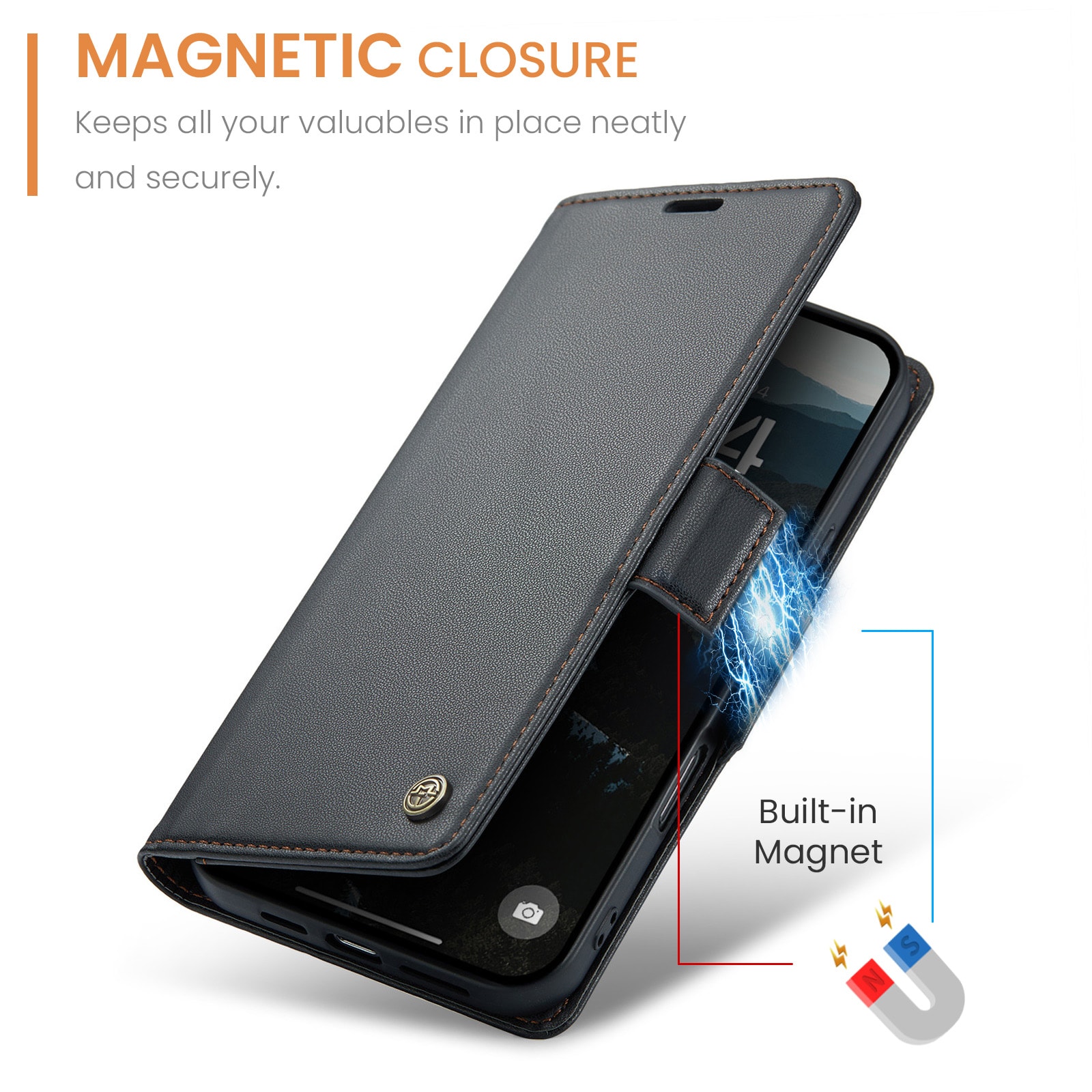 iPhone 17 Pro Max Slankt RFID-lommeboketui, Svart