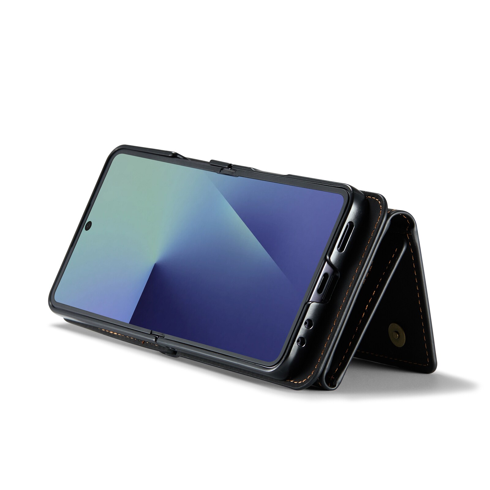 Samsung Galaxy Z Flip 7 Deksel med innebygd lommebok, Svart