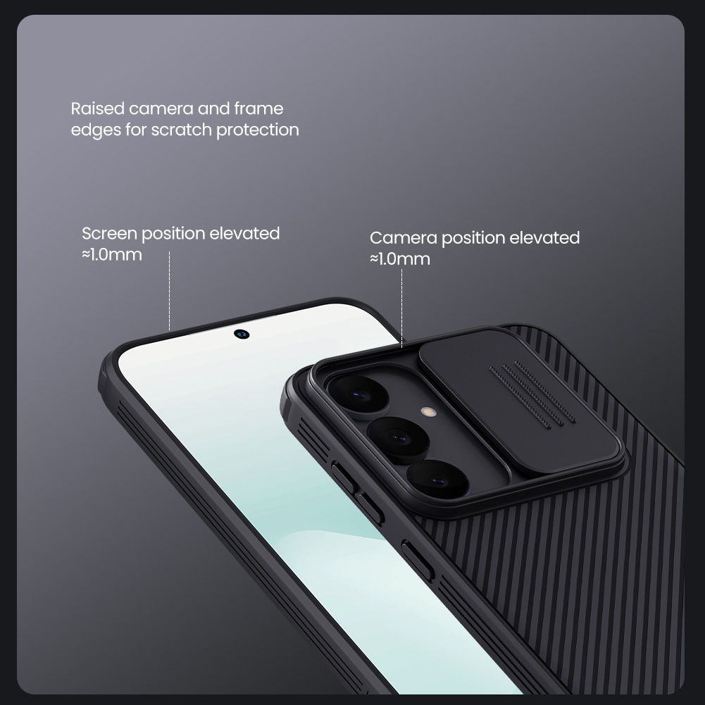 Samsung Galaxy S25 FE Deksel med kameralinsebeskyttelse - CamShield, Svart
