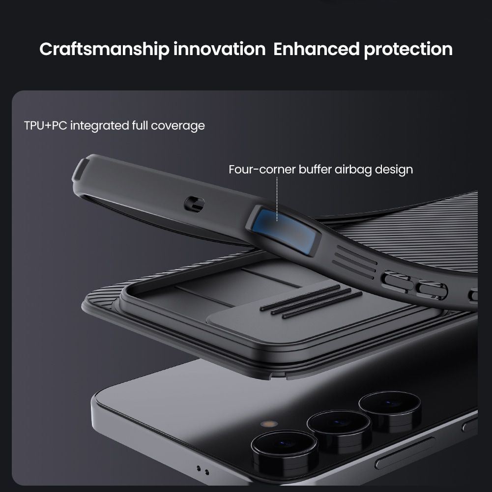 Samsung Galaxy S25 FE Deksel med kameralinsebeskyttelse - CamShield, Svart
