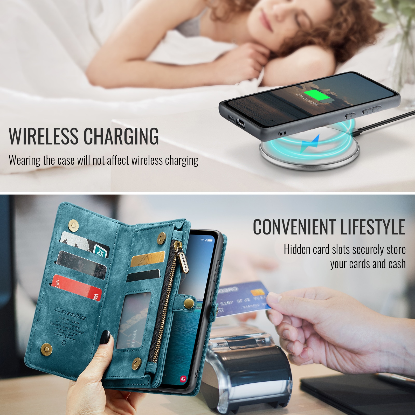Samsung Galaxy S25 FE Romslig lommeboketui med mange kortlommer, Blå