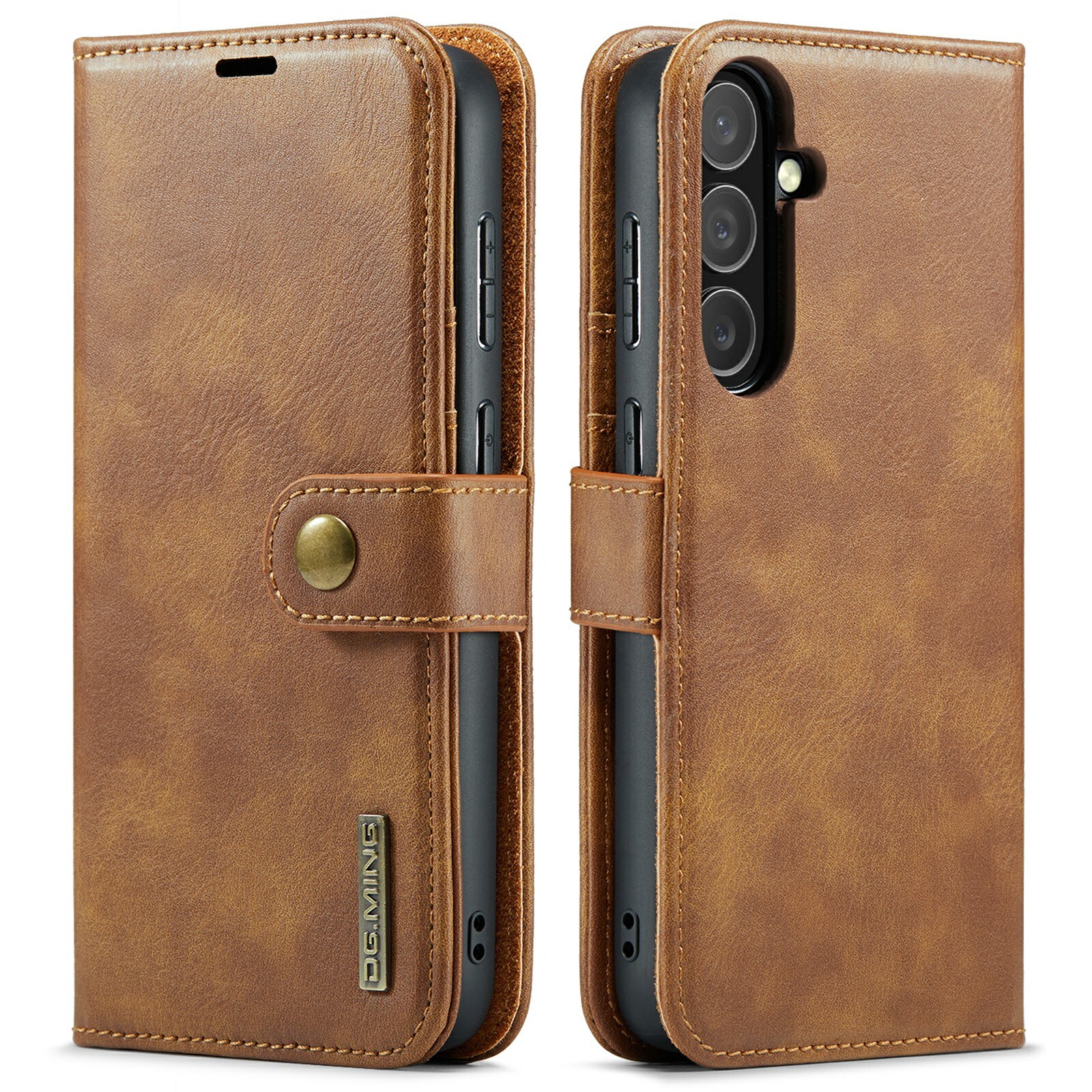 Samsung Galaxy S25 FE Lommeboketui med avtakbart deksel, Cognac