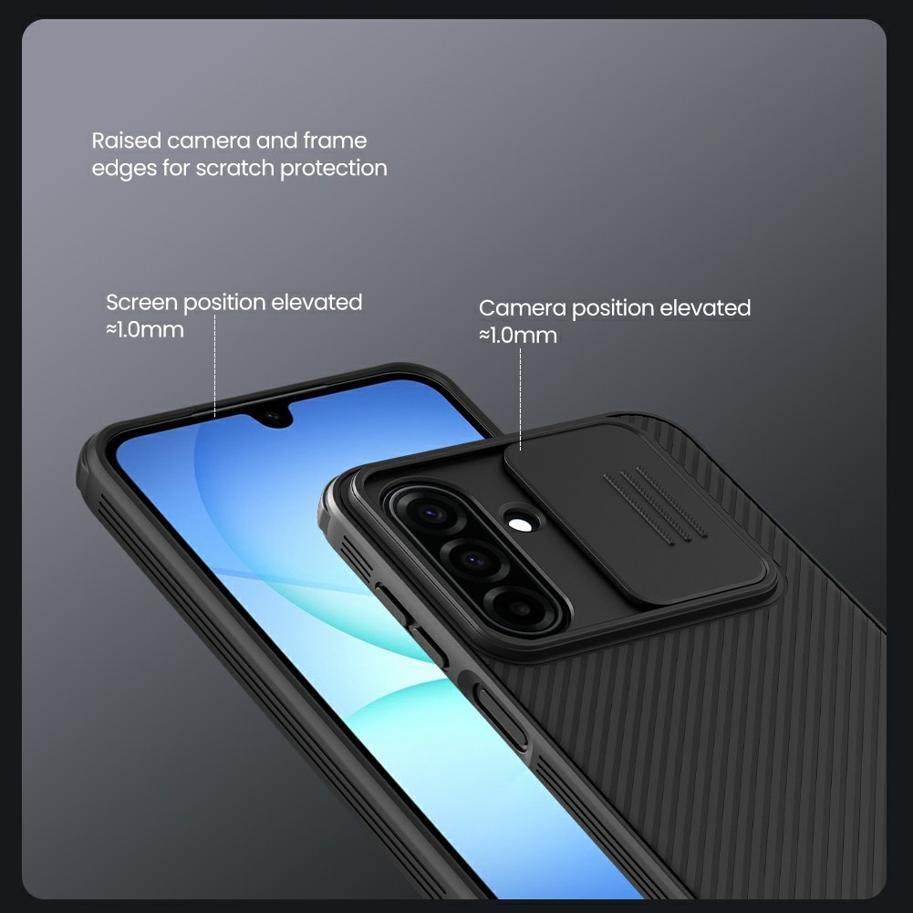 Samsung Galaxy A17 Deksel med kameralinsebeskyttelse - CamShield, Svart