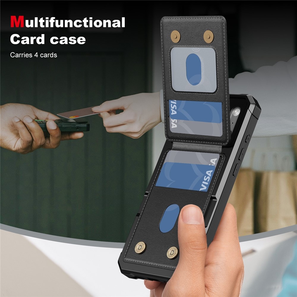 iPhone 17 Pro Stilrent Mobildeksel med Lommebok, Svart