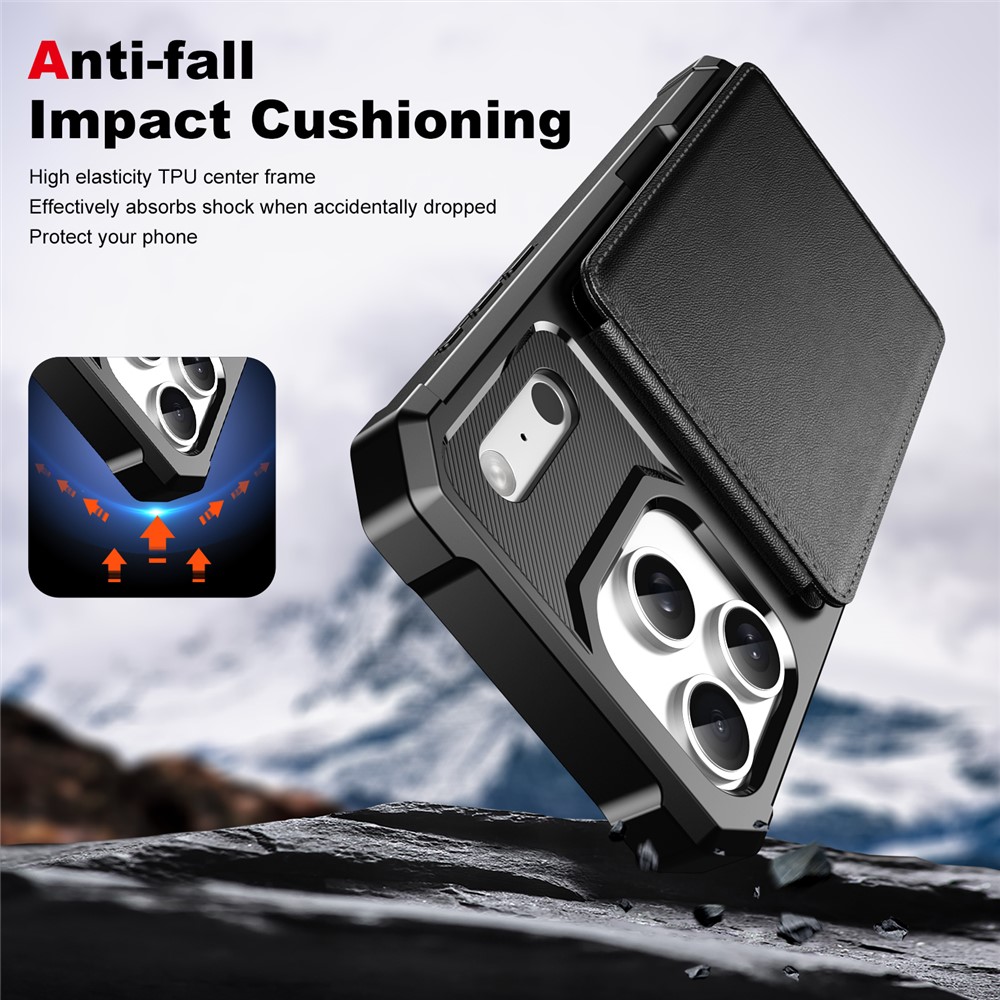 iPhone 17 Pro Stilrent Mobildeksel med Lommebok, Svart