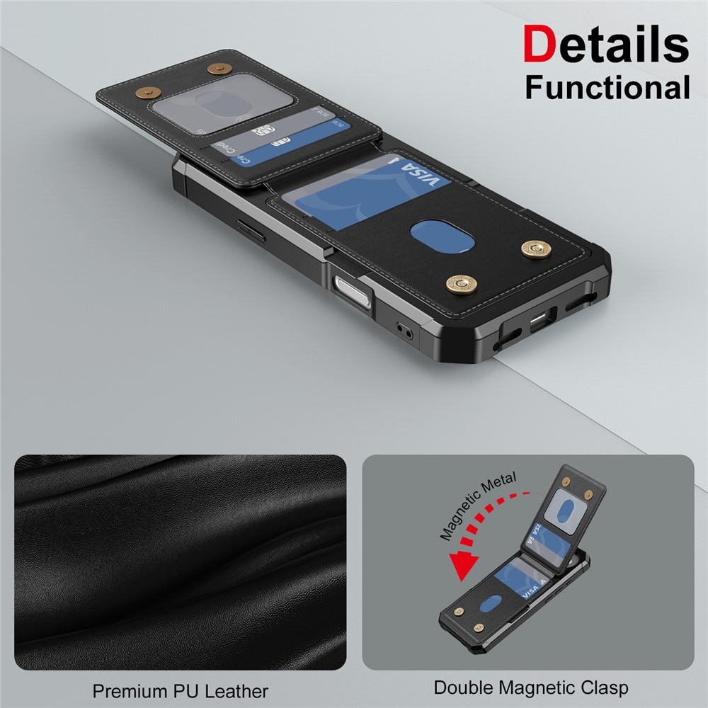 iPhone 17 Pro Stilrent Mobildeksel med Lommebok, Svart