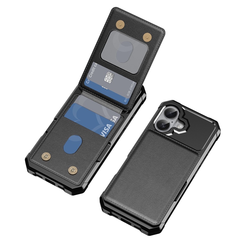 iPhone 17 Pro Max Stilrent Mobildeksel med Lommebok, Svart