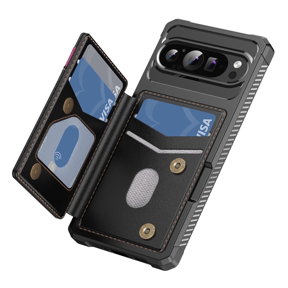 Google Pixel 10 Pro Mobildeksel med RFID-Lommebok, Svart