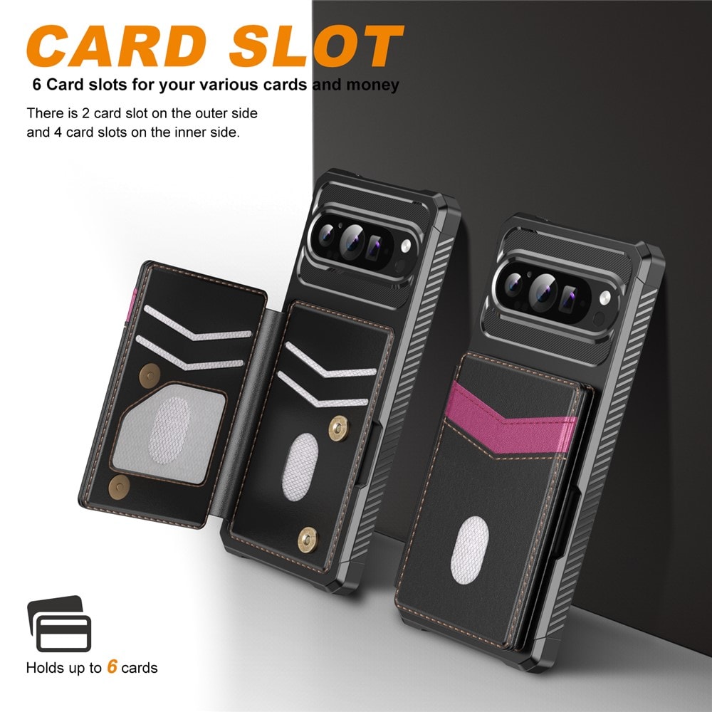 Google Pixel 10 Pro Mobildeksel med RFID-Lommebok, Svart