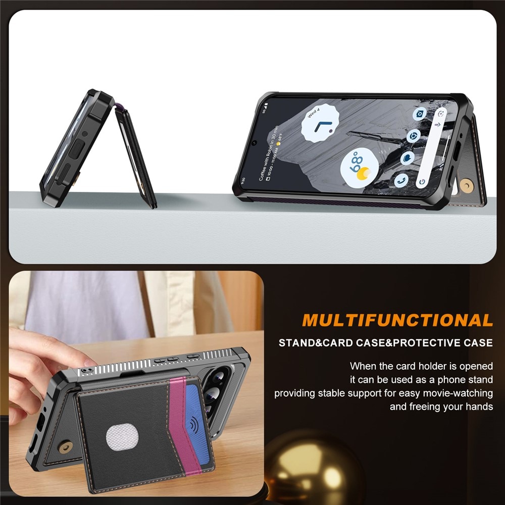 Google Pixel 10 Pro Mobildeksel med RFID-Lommebok, Svart