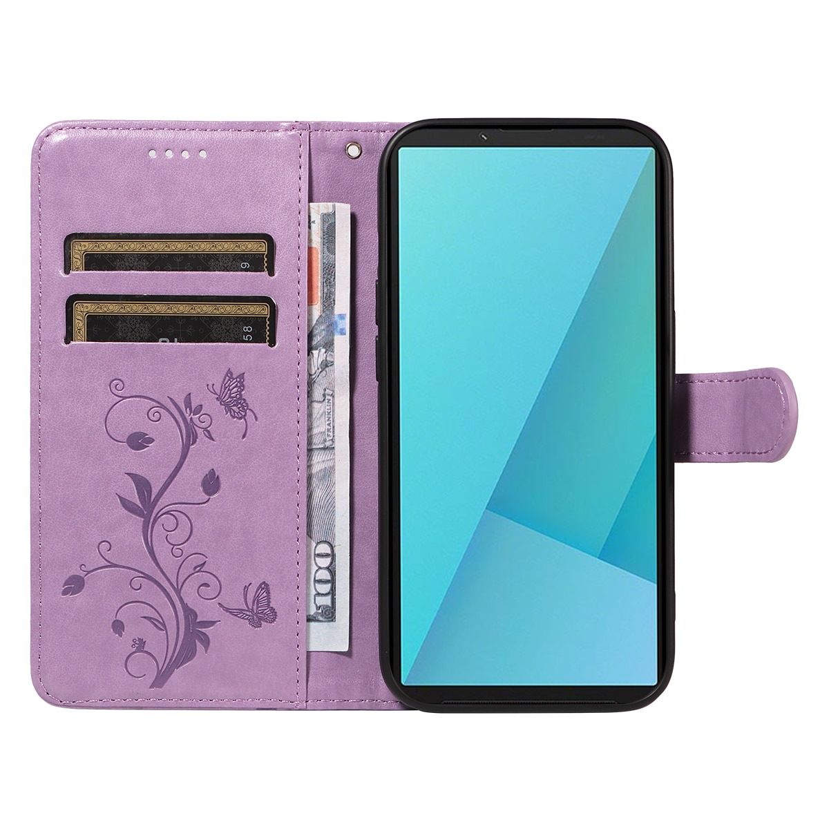 Sony Xperia 10 VII Mobiletui med sommerfugler, Lilla