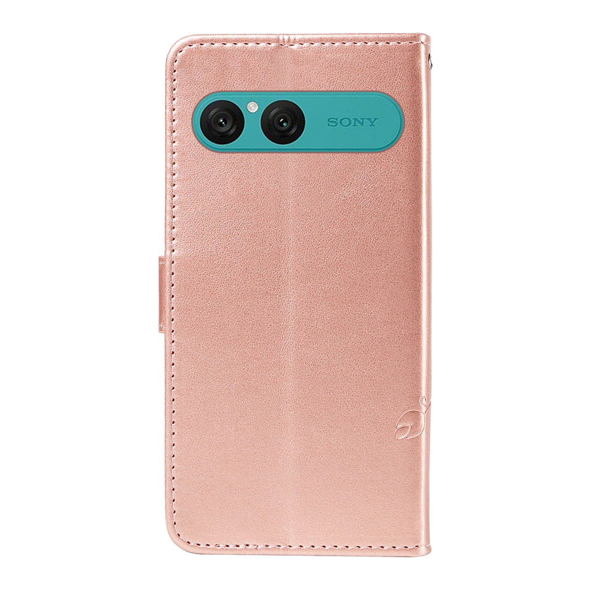 Sony Xperia 10 VII Mobiletui med sommerfugler, Rosegull