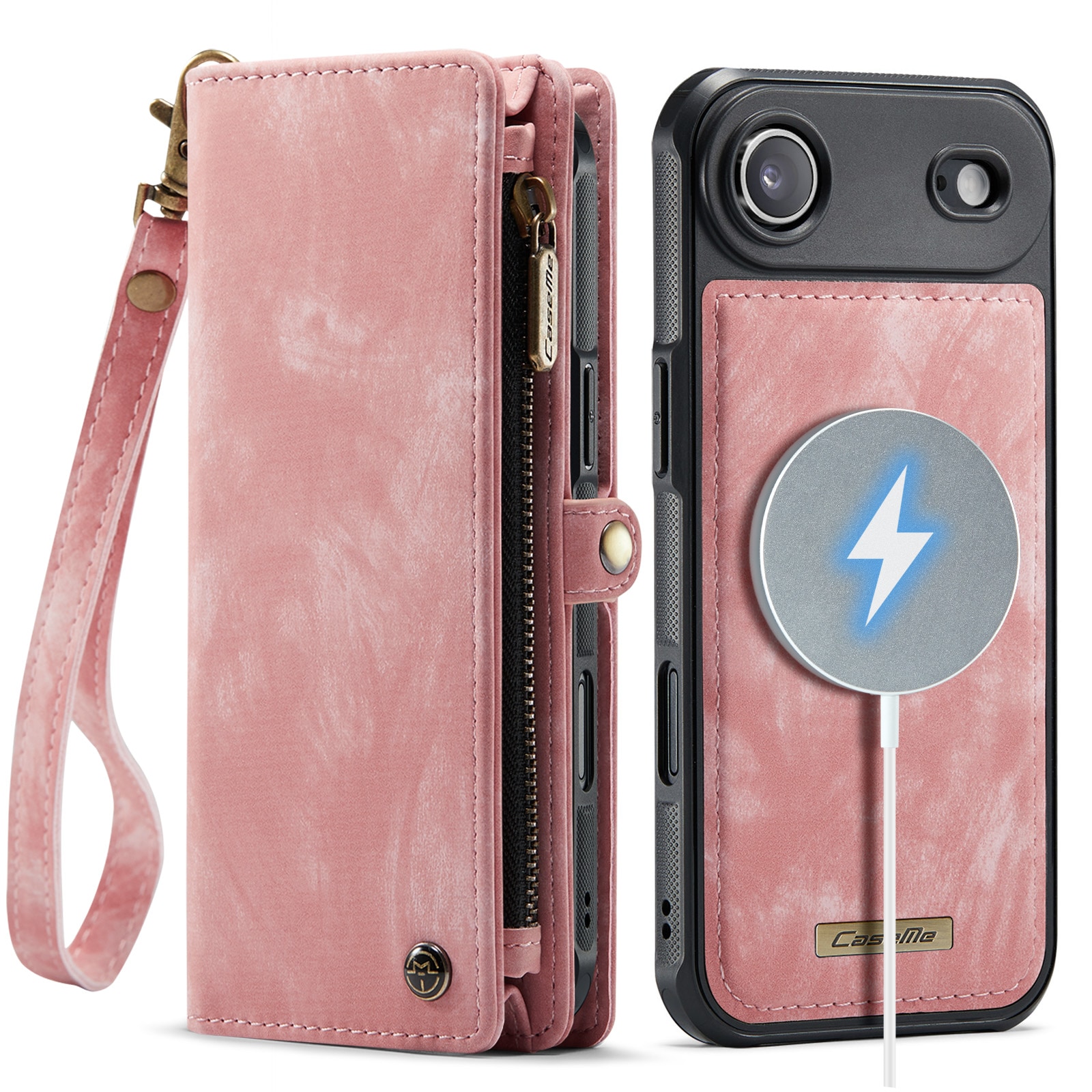 iPhone Air Romslig lommeboketui med mange kortlommer, Rosa