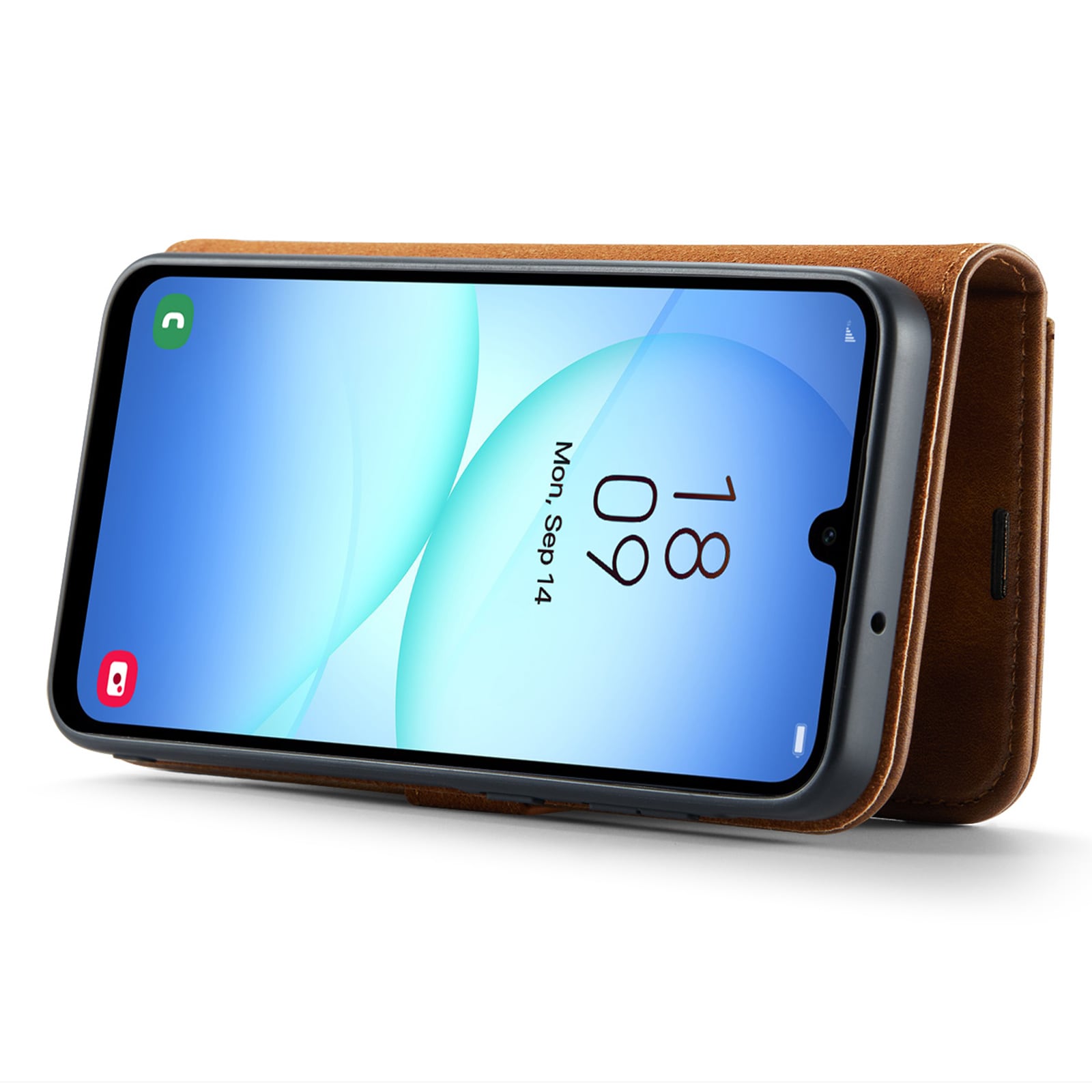 Samsung Galaxy A17 Lommeboketui med avtakbart deksel, Cognac