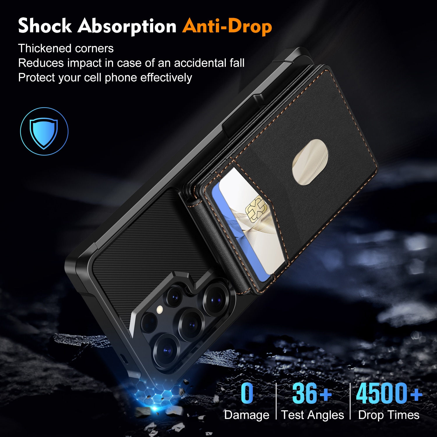 Samsung Galaxy S24 Ultra Magnetisk mobildeksel med avtakbar lommebok, Svart