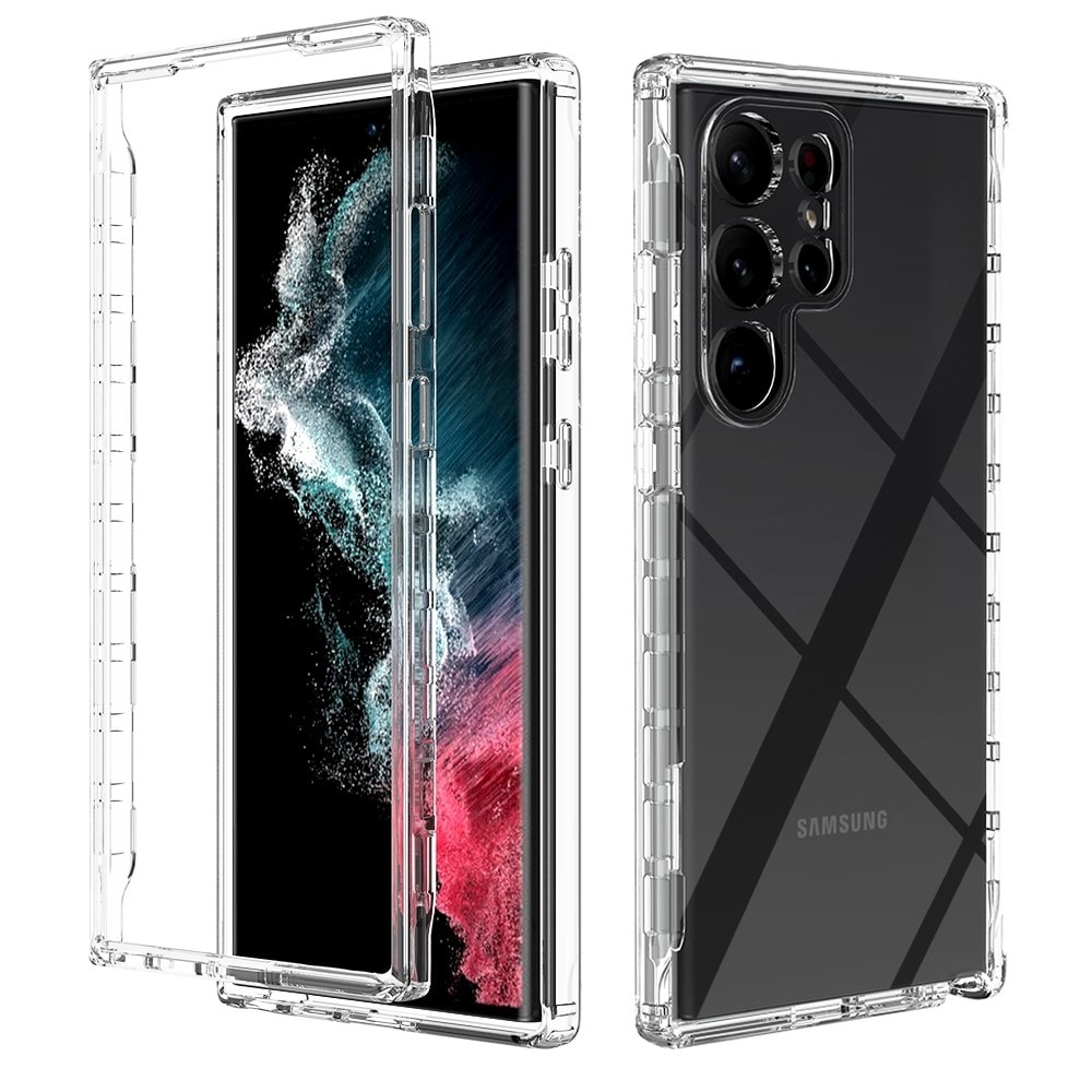 Samsung Galaxy S23 Ultra Mobildeksel med beskyttelsesramme, Gjennomsiktig
