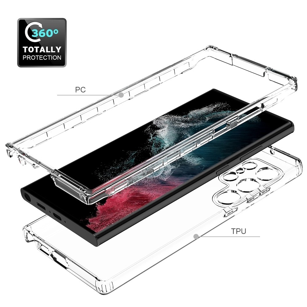 Samsung Galaxy S23 Ultra Mobildeksel med beskyttelsesramme, Gjennomsiktig