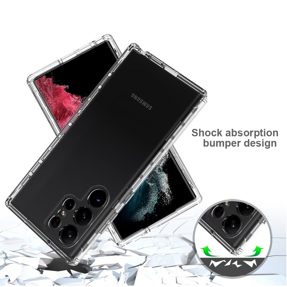 Samsung Galaxy S23 Ultra Mobildeksel med beskyttelsesramme, Gjennomsiktig