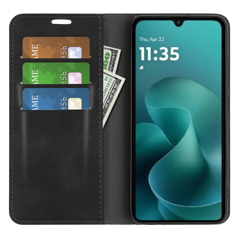 Motorola Moto G06 Slankt etui med kortlomme, Svart