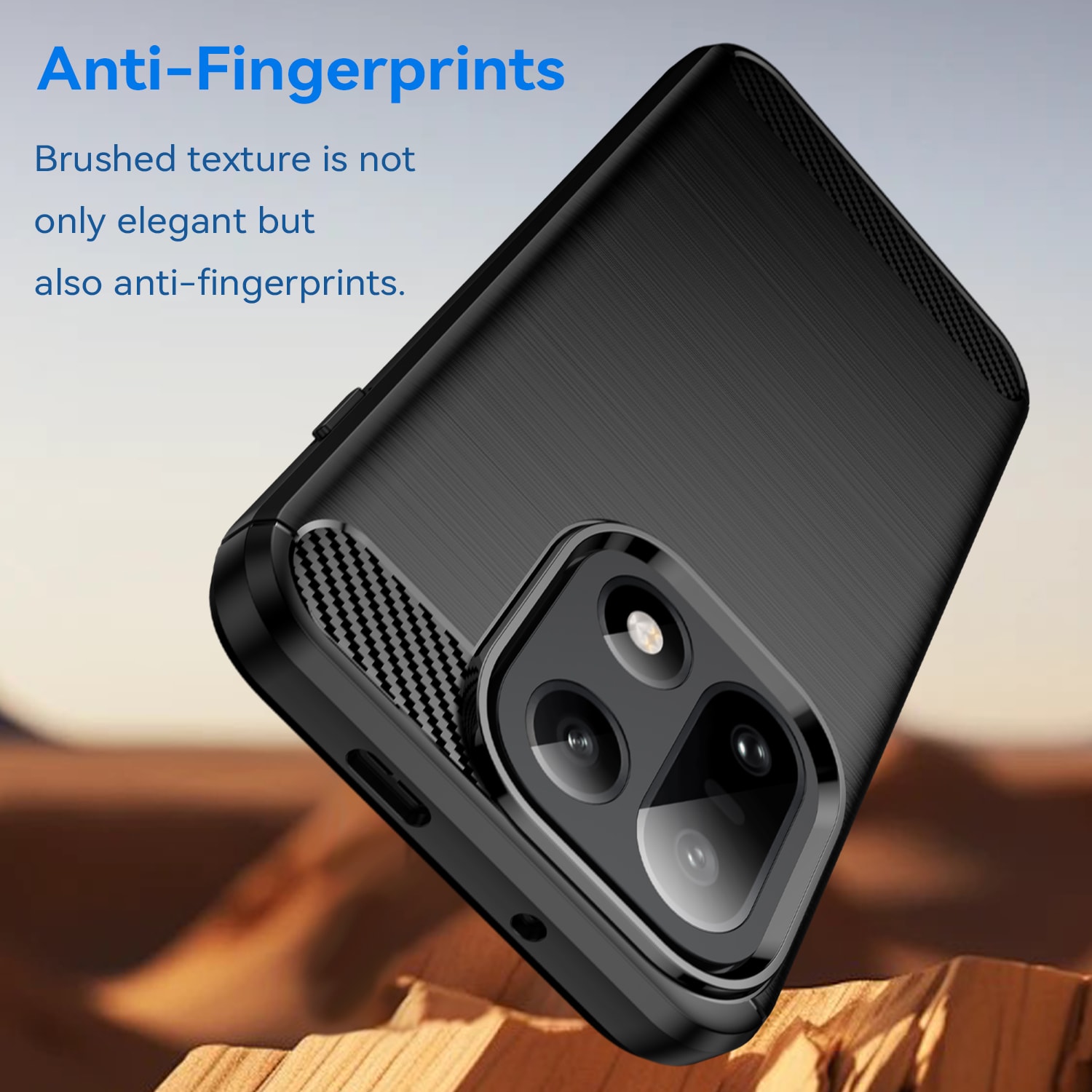  OnePlus 15 TPU-deksel Brushed, Svart