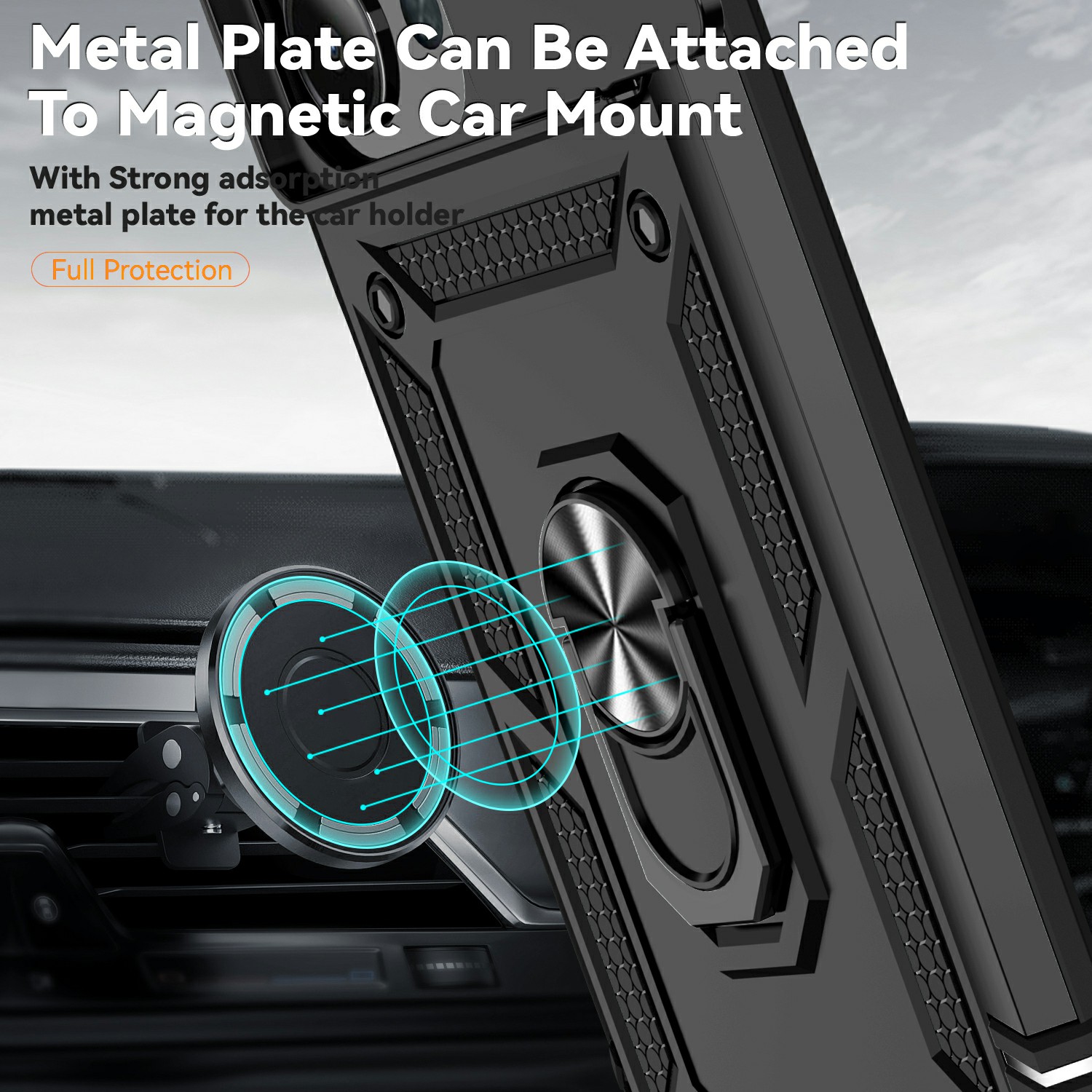 Xiaomi Redmi 15C Deksel med kameralinsebeskyttelse og finger-ring, Svart