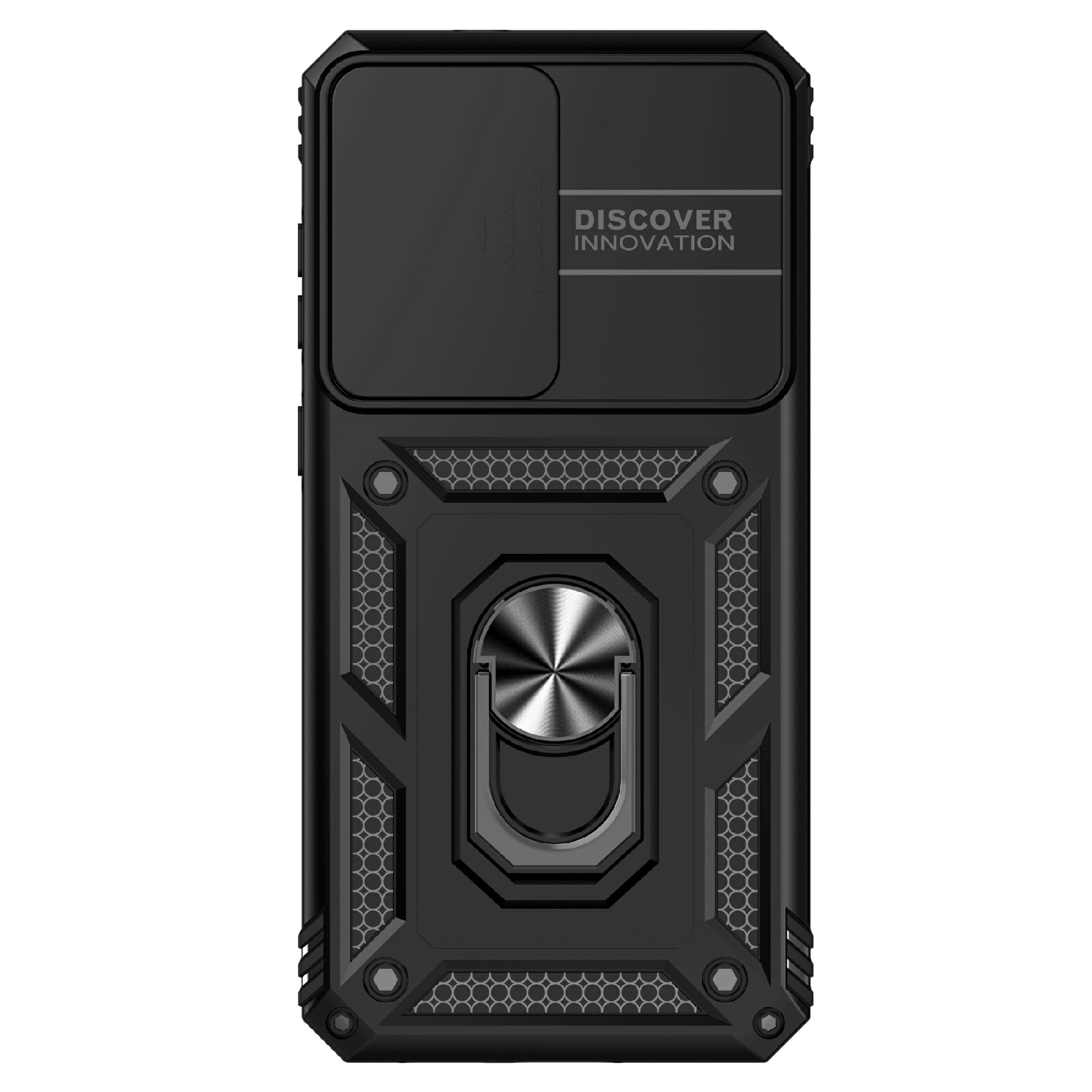 Samsung Galaxy S25 FE Deksel med kameralinsebeskyttelse og finger-ring, Svart