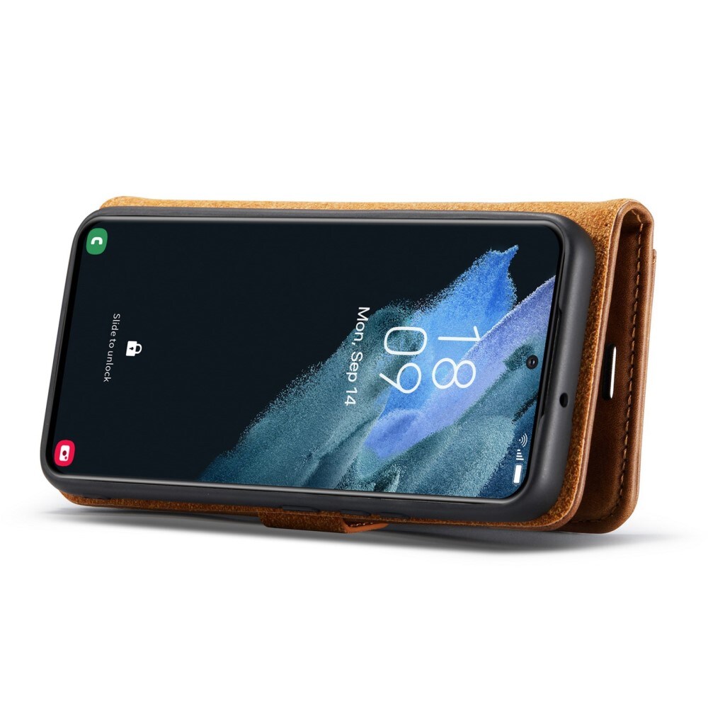 Samsung Galaxy S23 Plus Lommeboketui med avtakbart deksel, Cognac