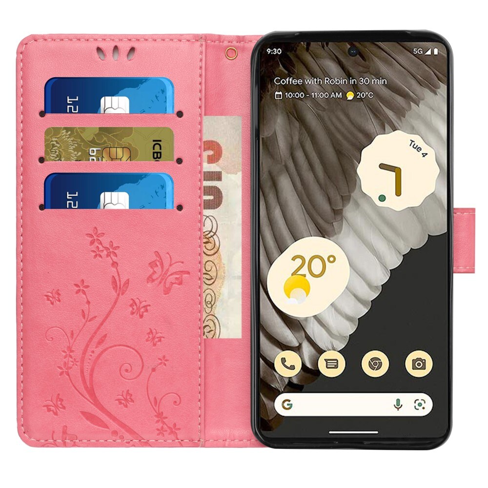 Google Pixel 8 Pro Mobiletui med sommerfugler, Rosa