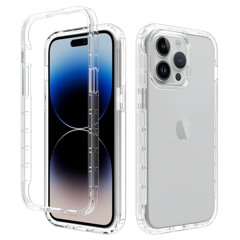 iPhone 15 Pro Max Mobildeksel med beskyttelsesramme, Gjennomsiktig