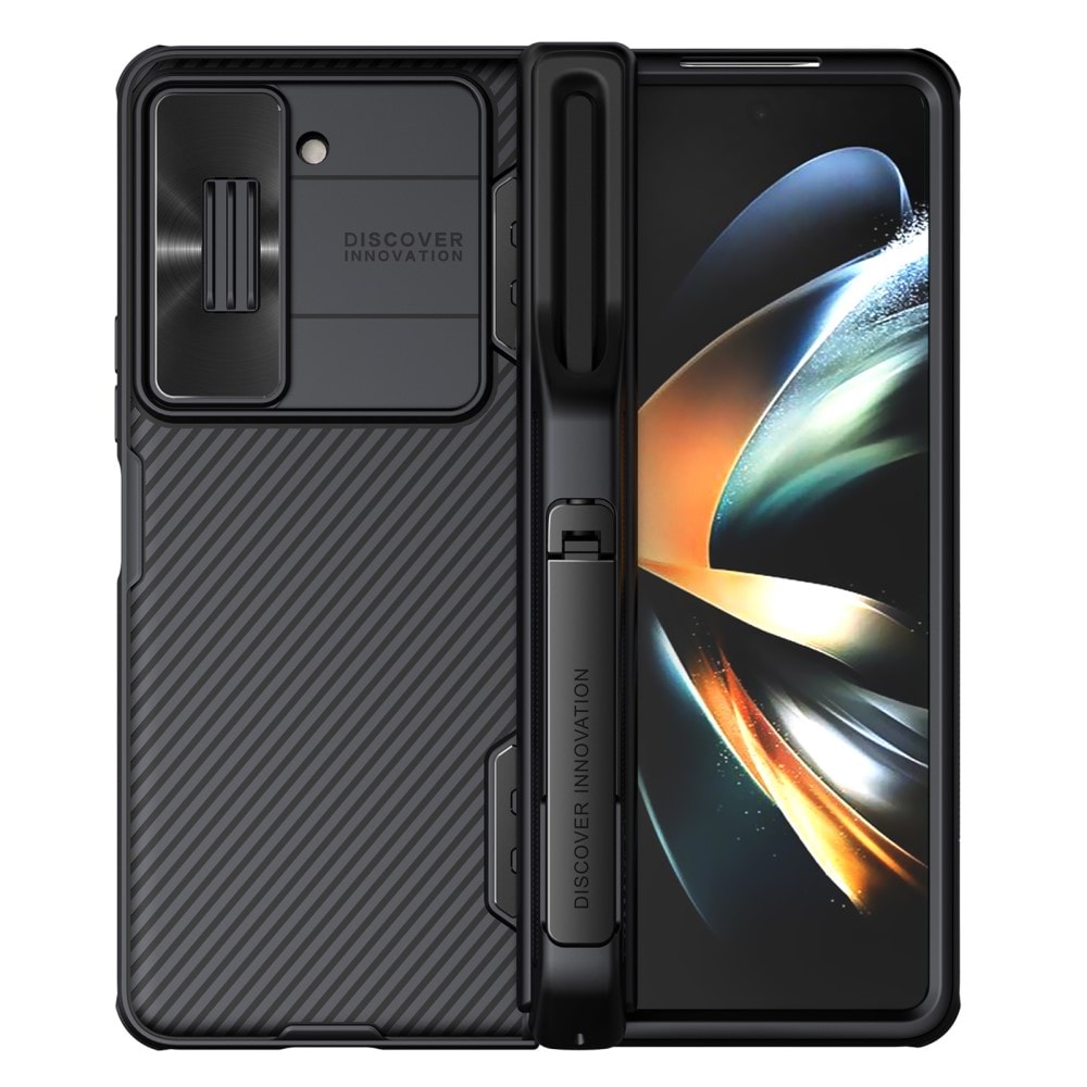 Samsung Galaxy Z Fold 5 Deksel med kamerabeskyttelse og penneholder - CamShield, Svart
