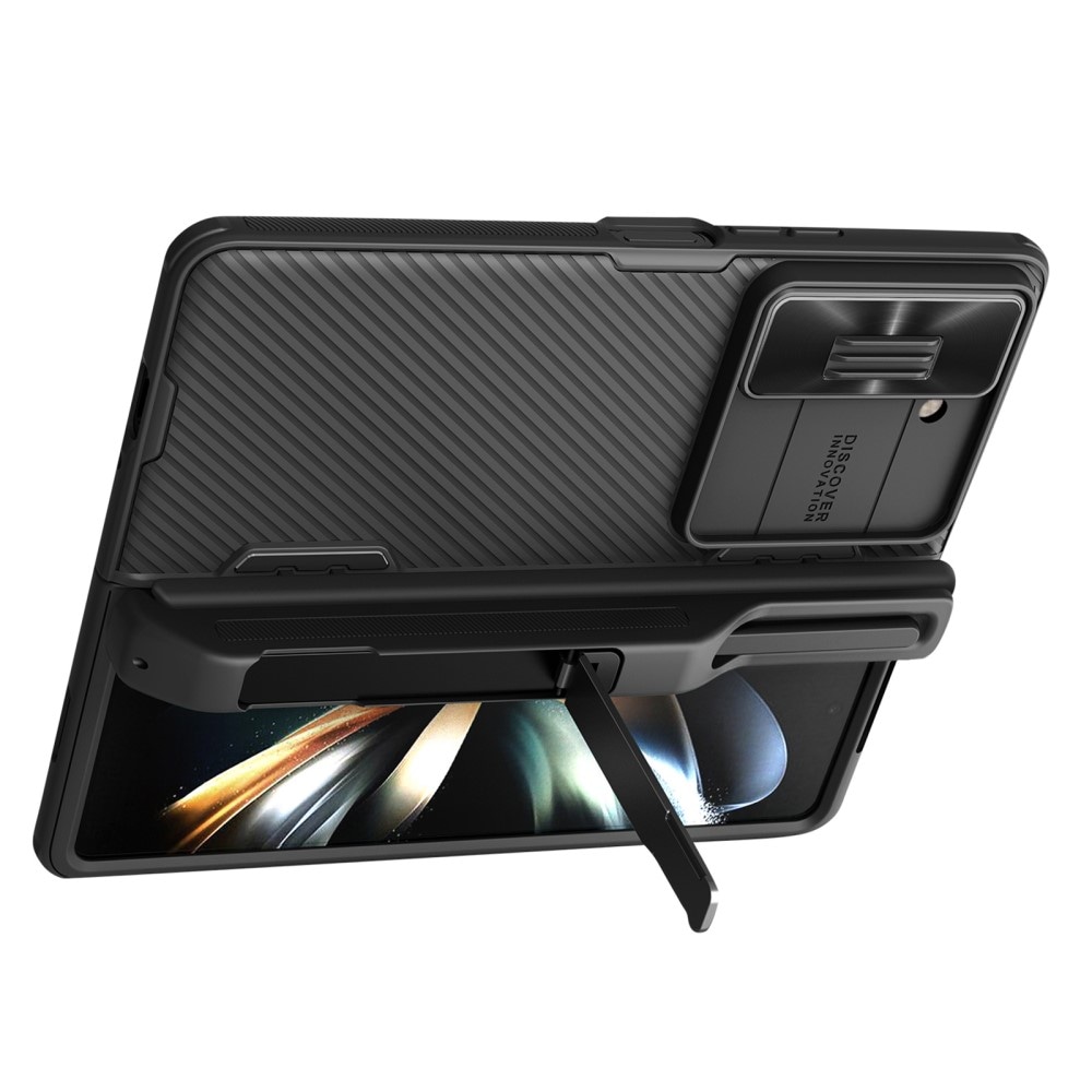 Samsung Galaxy Z Fold 5 Deksel med kamerabeskyttelse og penneholder - CamShield, Svart