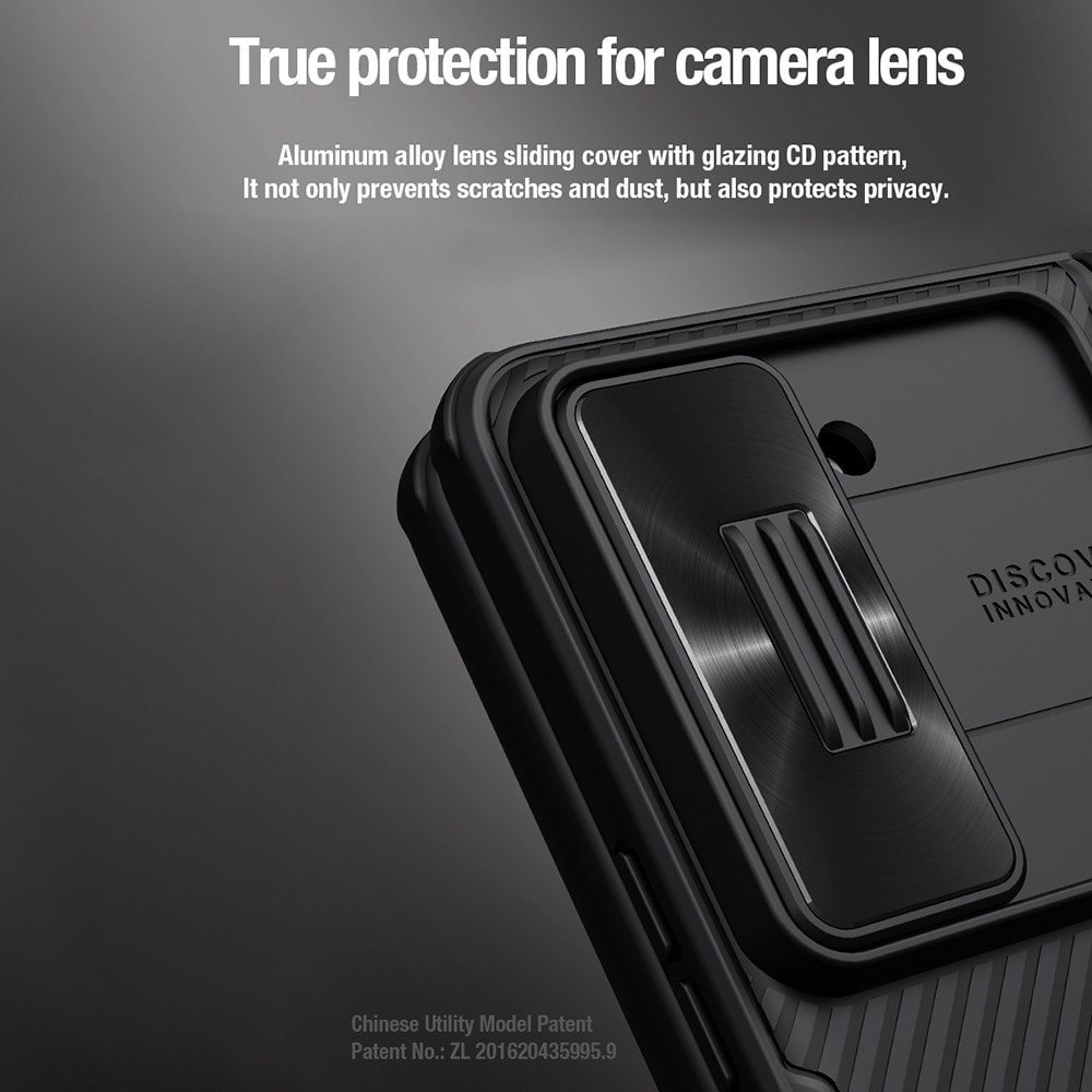 Samsung Galaxy Z Fold 5 Deksel med kamerabeskyttelse og penneholder - CamShield, Svart