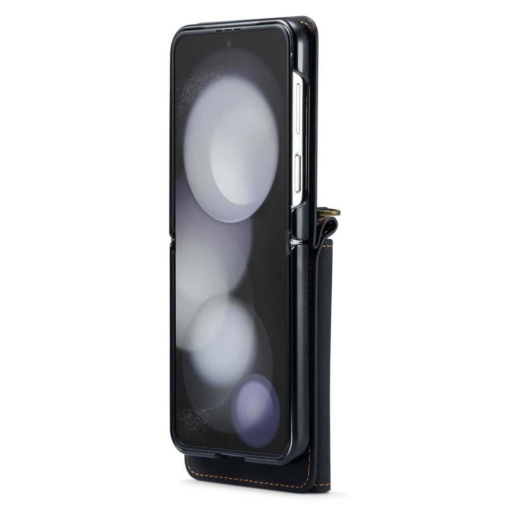 Samsung Galaxy Z Flip 5 Deksel med innebygd lommebok, Svart