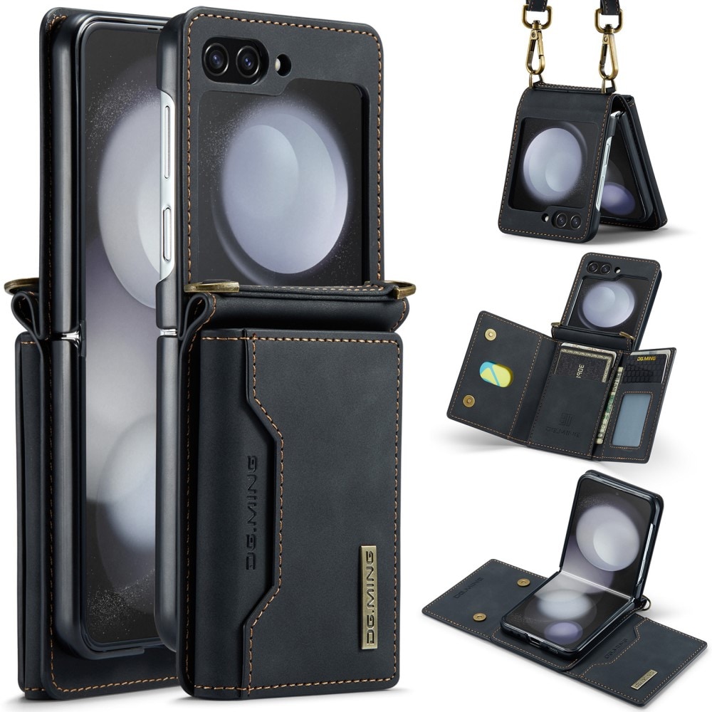 Samsung Galaxy Z Flip 7 FE Deksel med innebygd lommebok, Svart