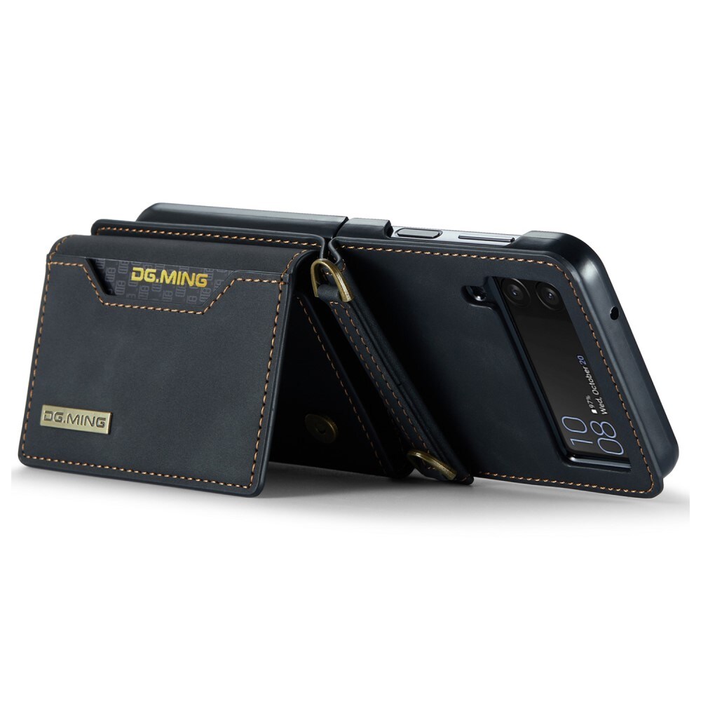 Samsung Galaxy Z Flip 4 Deksel med innebygd lommebok, Svart