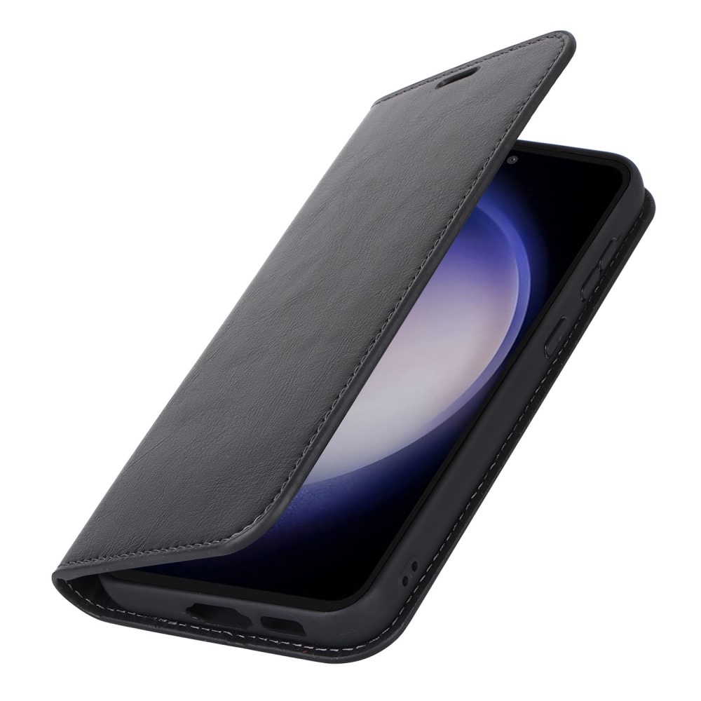Samsung Galaxy S23 FE Smidig mobiletui i ekte skinn, Svart