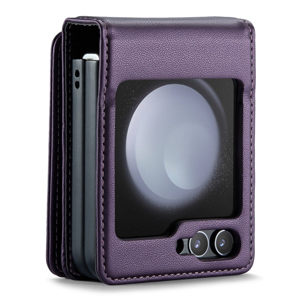 Samsung Galaxy Z Flip 7 FE Deksel med innebygd lommebok og RFID-beskyttelse Lilla