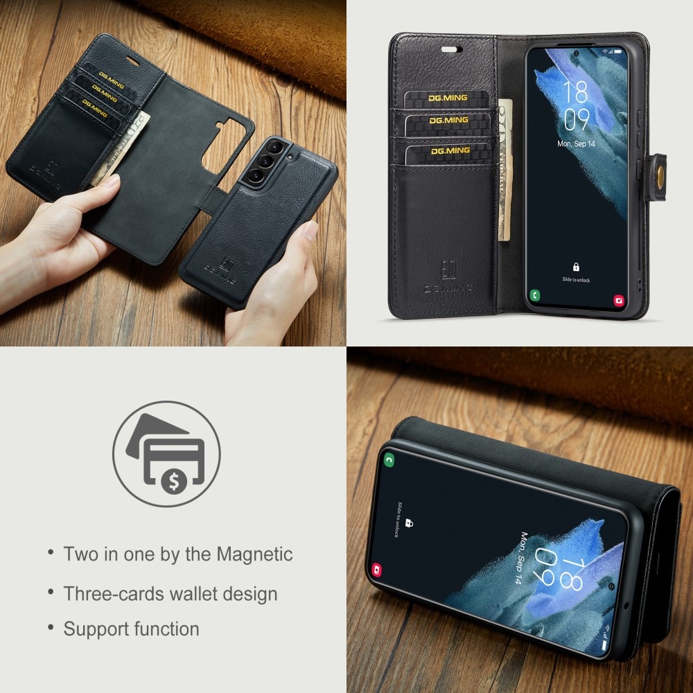 Samsung Galaxy S24 Plus Lommeboketui med avtakbart deksel, Black