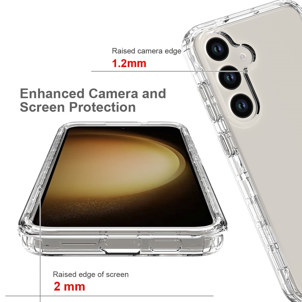 Samsung Galaxy S24 Mobildeksel med beskyttelsesramme, Gjennomsiktig
