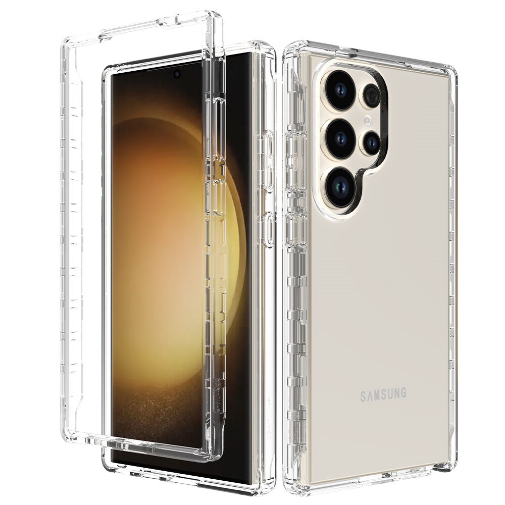 Samsung Galaxy S24 Ultra Mobildeksel med beskyttelsesramme, Gjennomsiktig