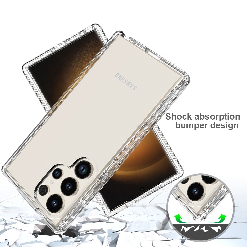 Samsung Galaxy S24 Ultra Mobildeksel med beskyttelsesramme, Gjennomsiktig