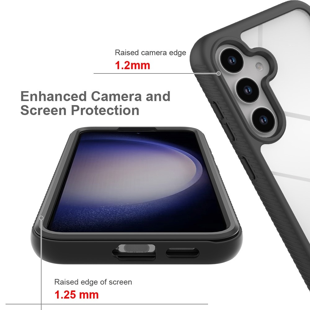 Samsung Galaxy S24 Mobildeksel med beskyttelsesramme, Svart