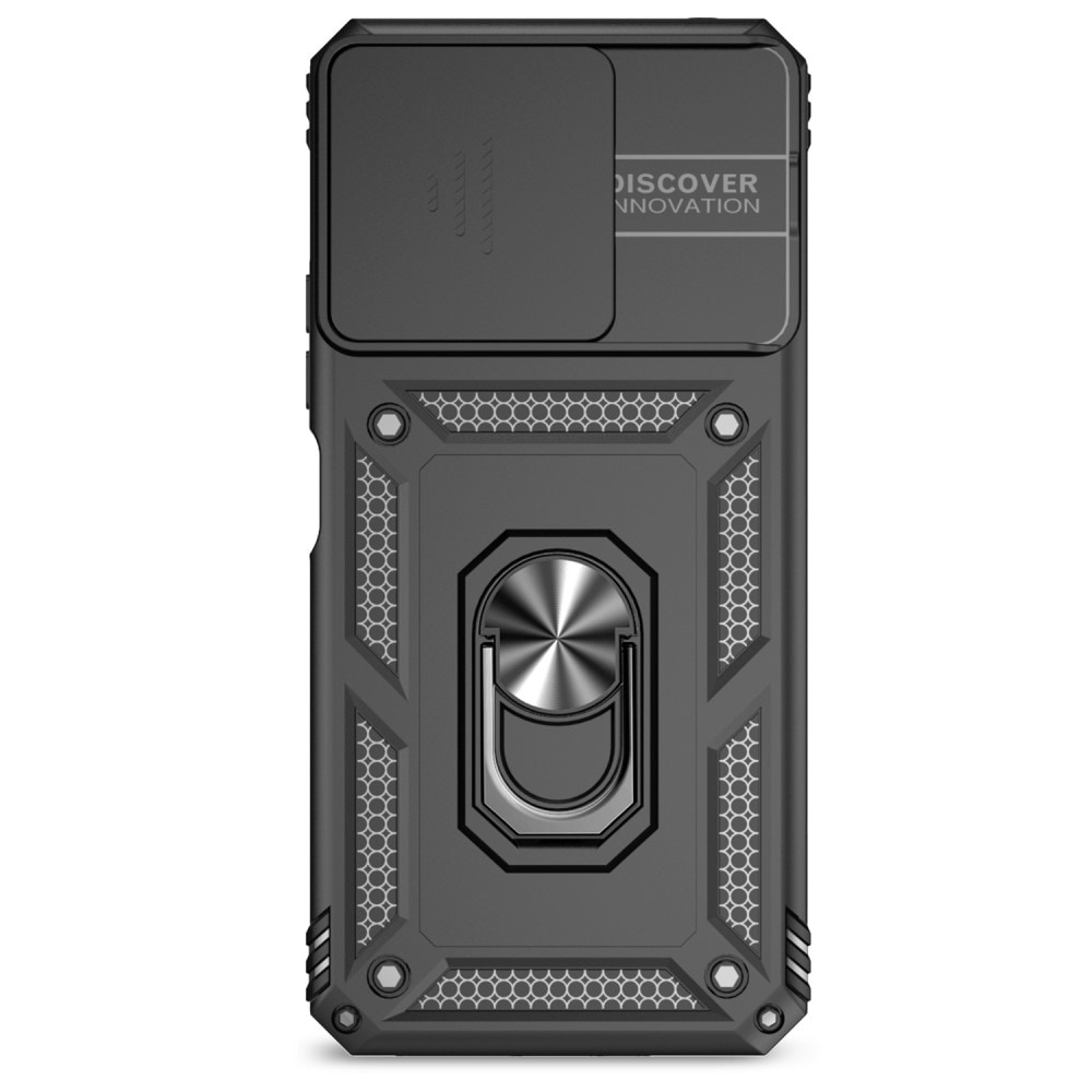 Xiaomi Redmi 13C Deksel med kameralinsebeskyttelse og finger-ring, Svart